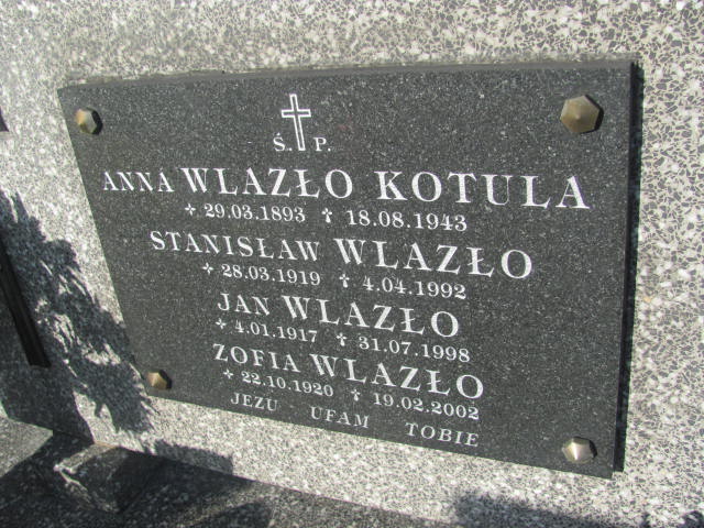 Stanisław Wlazło 1919 Kolbuszowa - Grobonet - Wyszukiwarka osób pochowanych