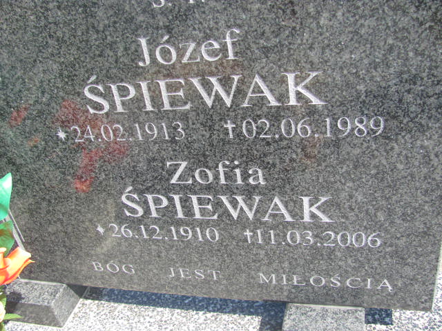 Zofia Śpiewak 1910 Kolbuszowa - Grobonet - Wyszukiwarka osób pochowanych