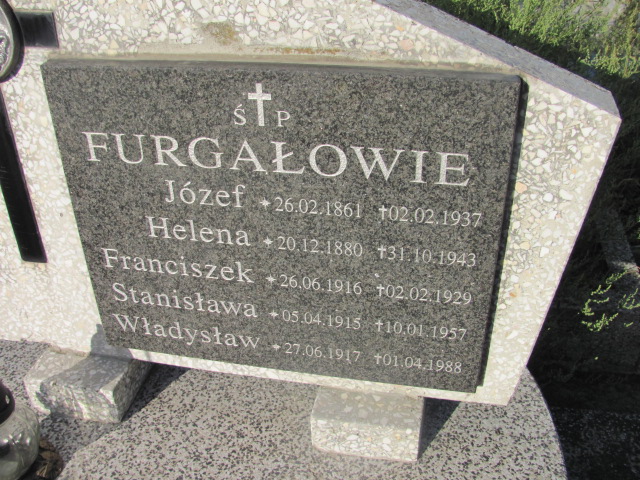 Józef Furgał 1861 Kolbuszowa - Grobonet - Wyszukiwarka osób pochowanych