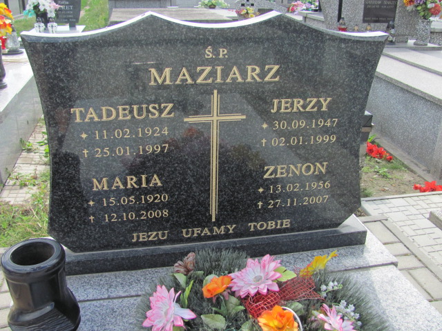 Jerzy Maziarz 1947 Kolbuszowa - Grobonet - Wyszukiwarka osób pochowanych